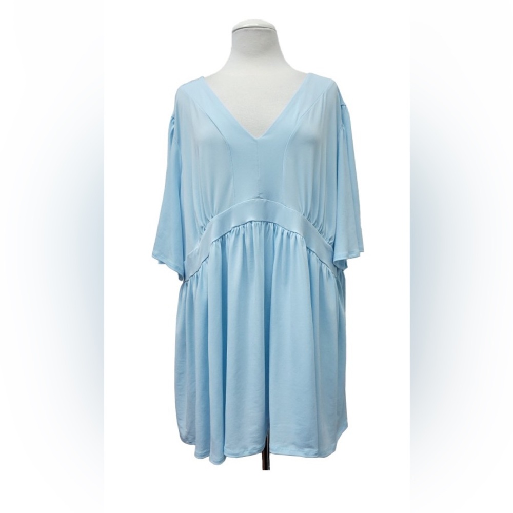 Chic Light Blue V-Neck Top